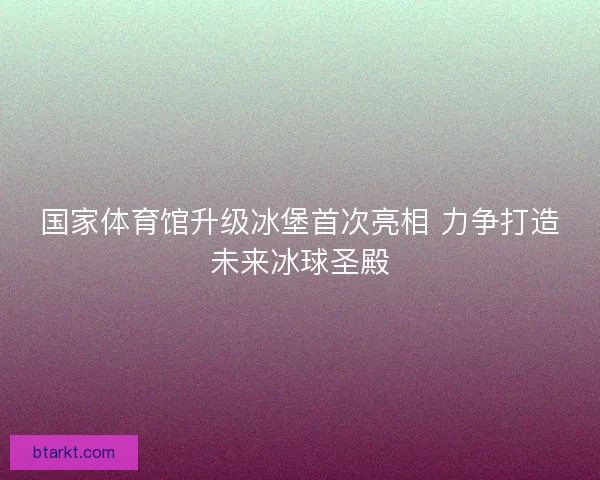 国家体育馆升级冰堡首次亮相 力争打造未来冰球圣殿